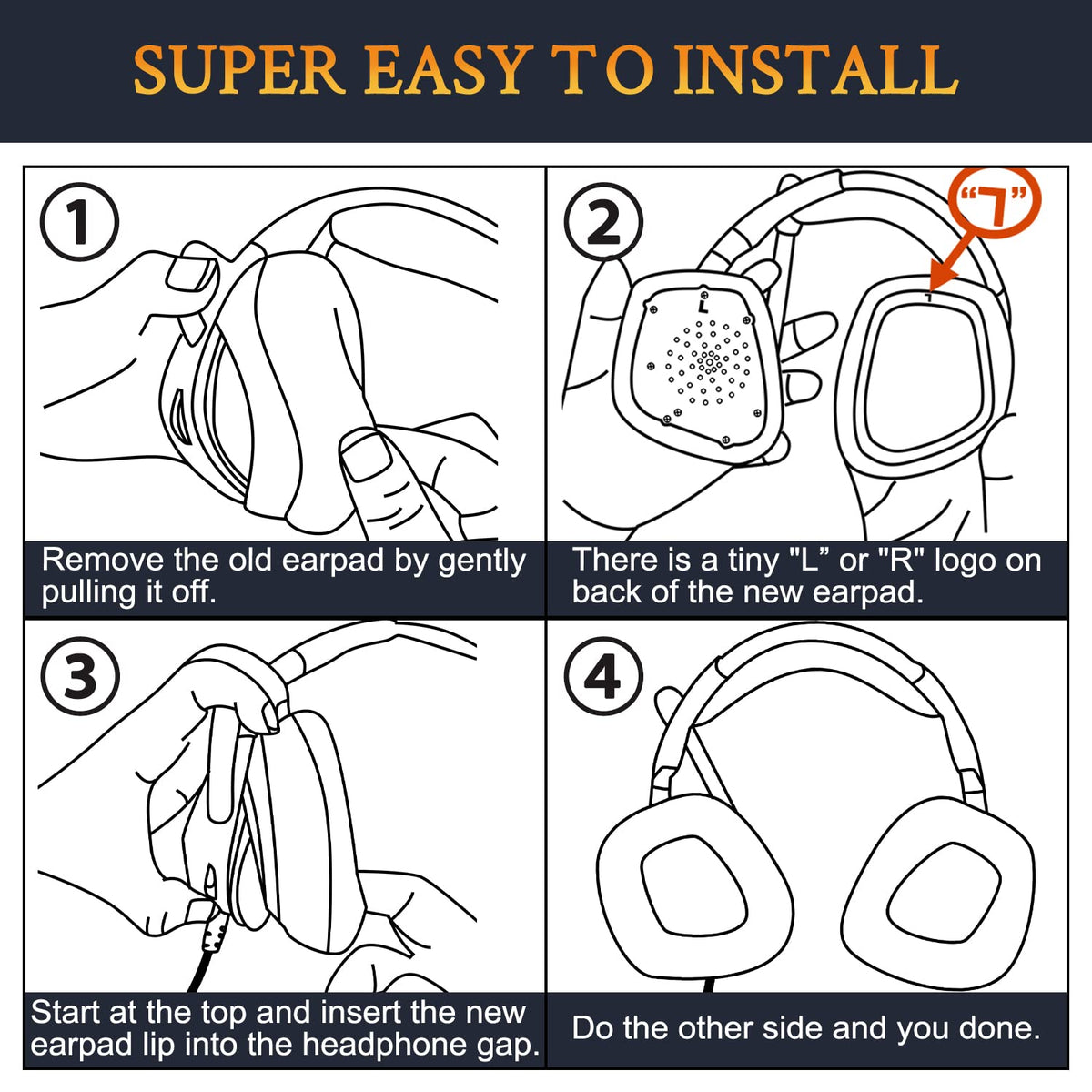 SOULWIT ear pads feature durable stitching and reinforced seams.