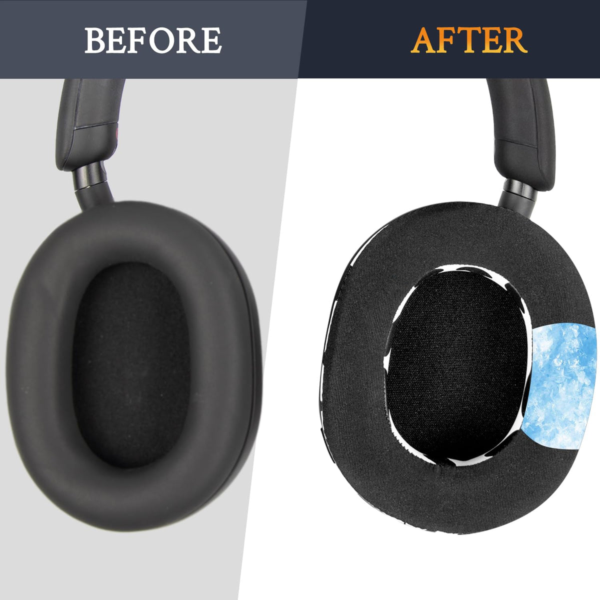 SOULWIT earpads install easily on WH-1000XM5 without tools.