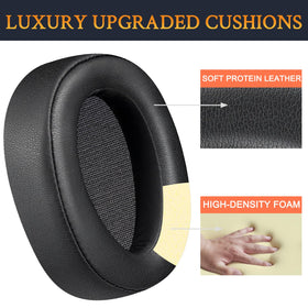 SOULWIT earpads for WH-H900N foam-coverage close-up shows dense memory foam for comfort