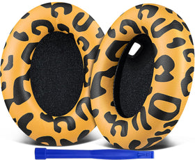 SOULWIT ear pads for Sony WH-1000XM4 with tiger stripes for enhanced comfort and isolation.