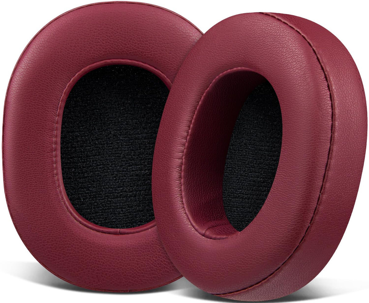 SOULWIT earpads for Skullcandy Hesh 3 burgundy close-up with premium protein leather
