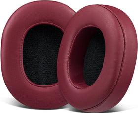 SOULWIT earpads for Skullcandy Hesh 3 burgundy close-up with premium protein leather