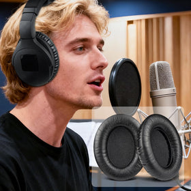 SOULWIT earpads in home use with Sennheiser setup for comfort