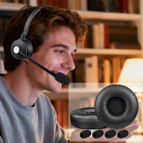 SOULWIT earpads installation process closeup: quick and tool-free replacement.