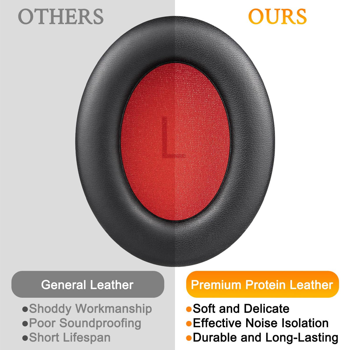 SOULWIT earpads foam detail, enhanced noise isolation for clarity