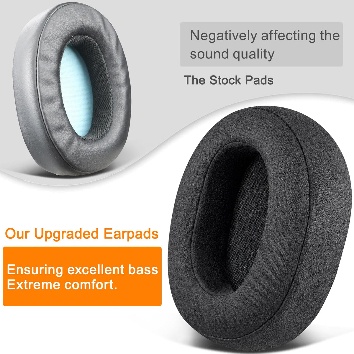 SOULWIT earpads improve seal and reduce ambient noise.