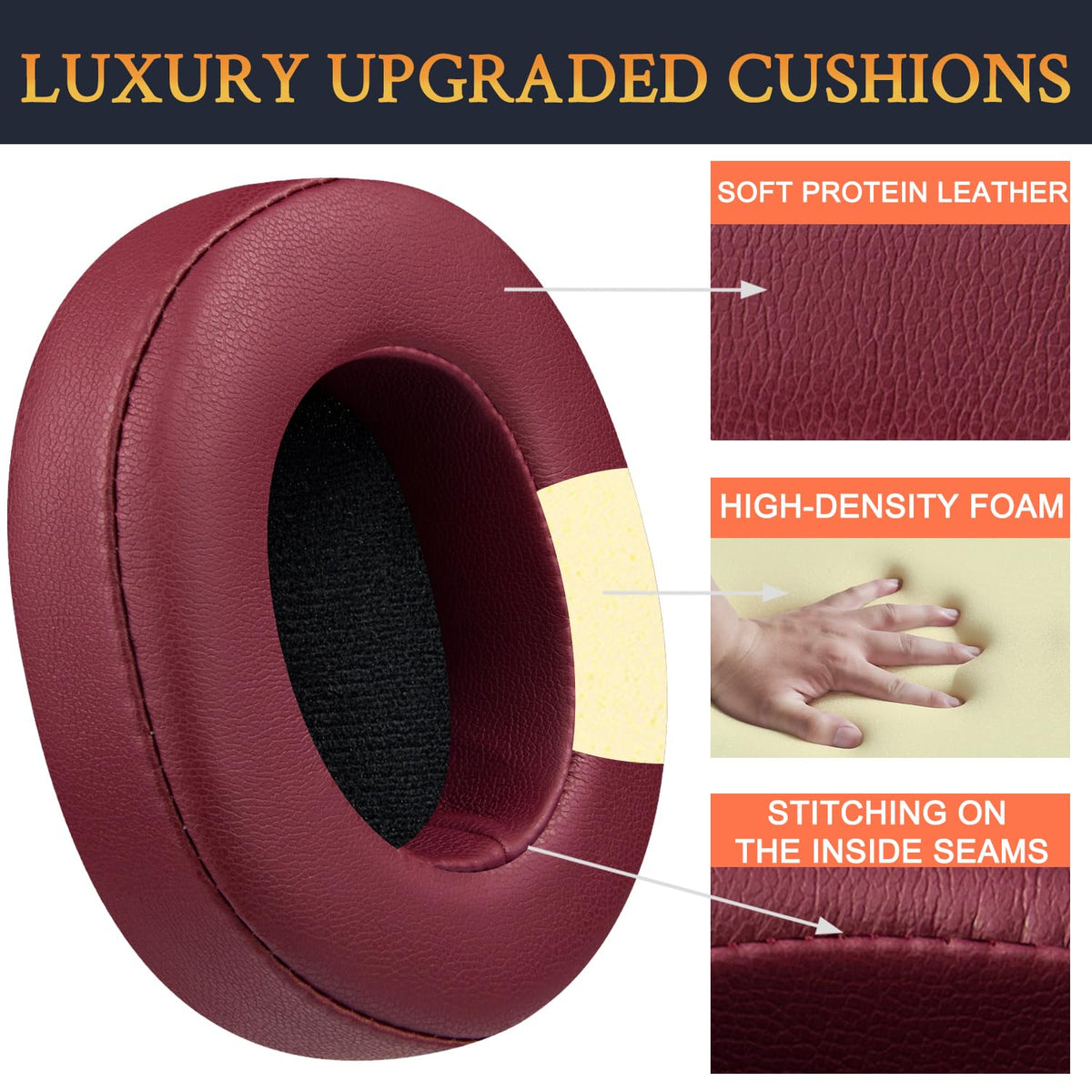 SOULWIT earpads protein-leather outer offers durable comfort for long listening