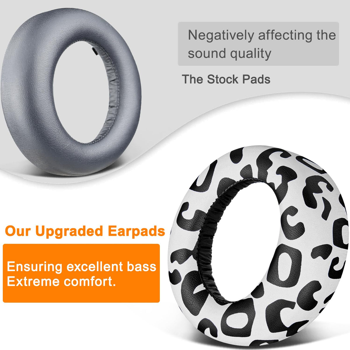 SOULWIT snow leopard earpads packaging image refreshing your headset look.