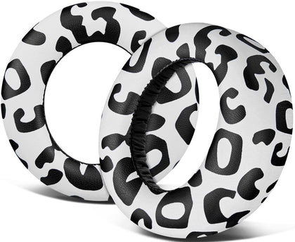 SOULWIT PS5 Pulse 3D earpads, snow leopard front view, enhances comfort and fit.