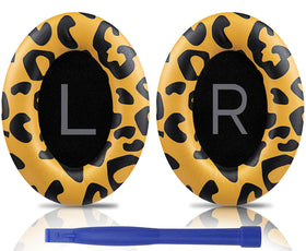 SOULWIT earPads for QC45 tiger stripes front view showing plush comfort and seal