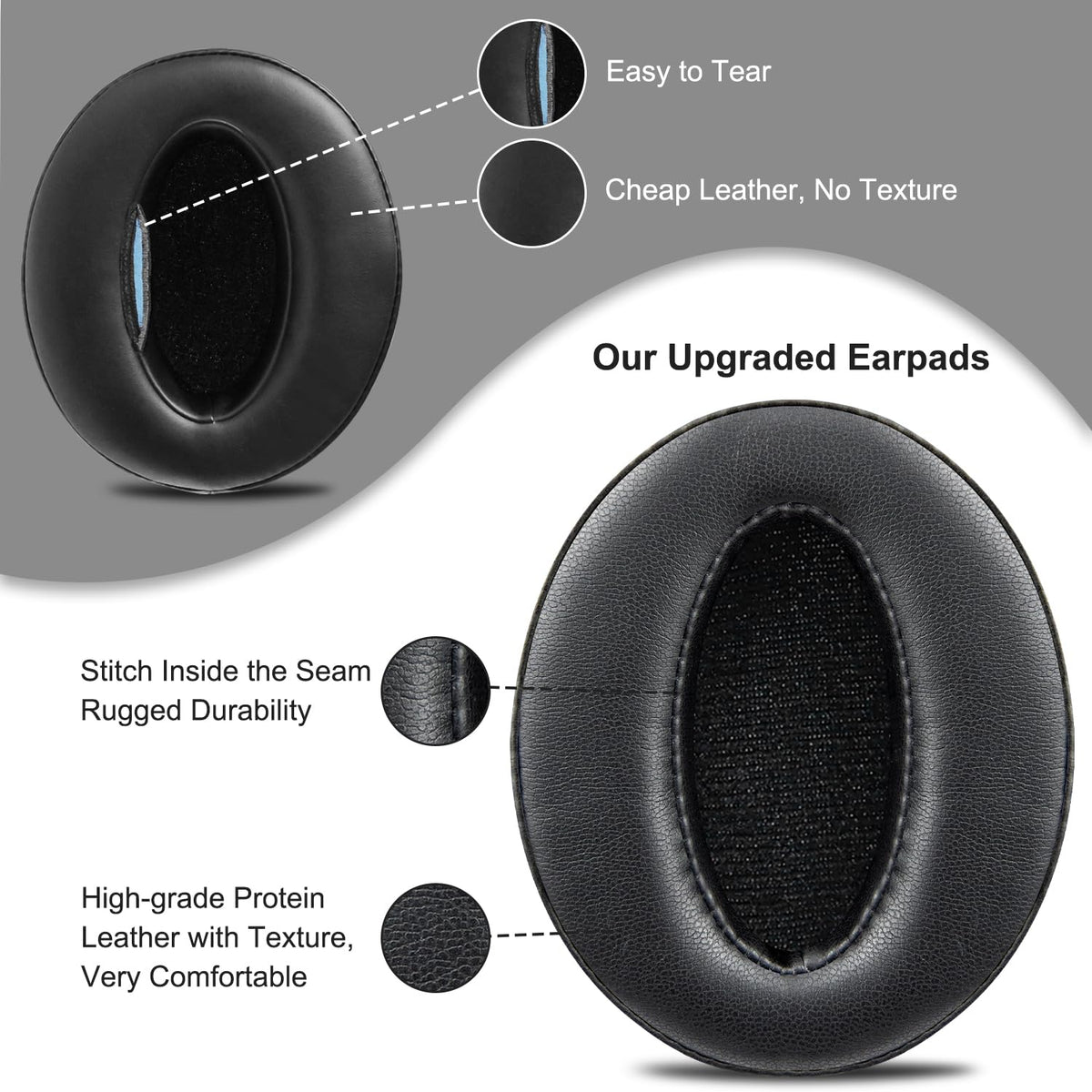 User wearing refreshed earpads delivering a comfortable listening session.