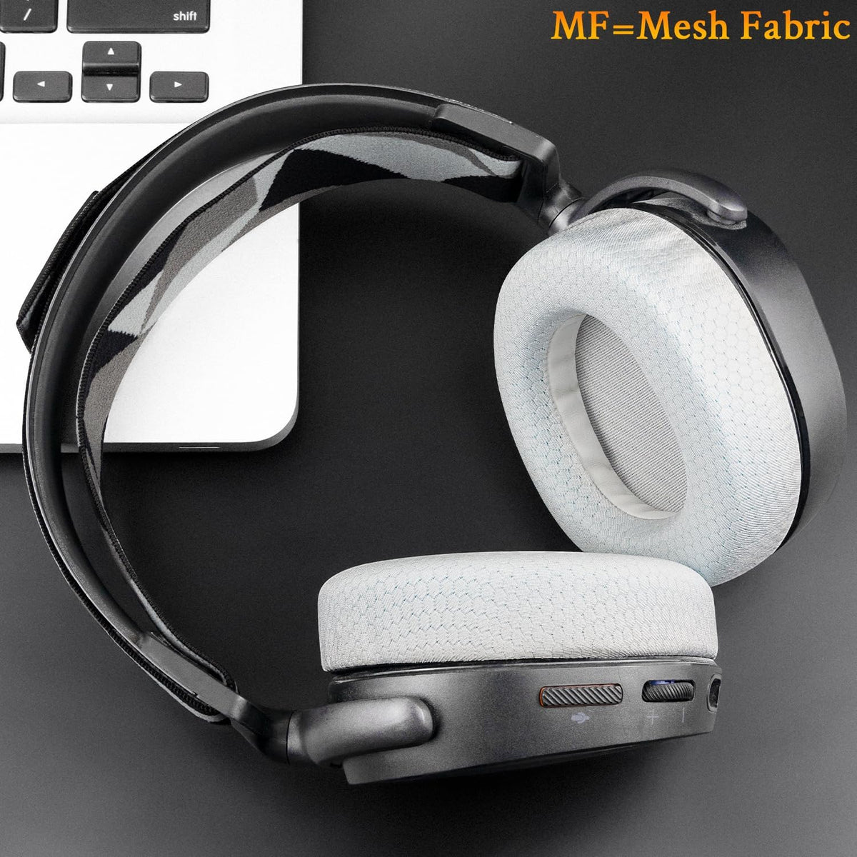 Close-up of soft-touch foam providing comfortable fit during long gaming