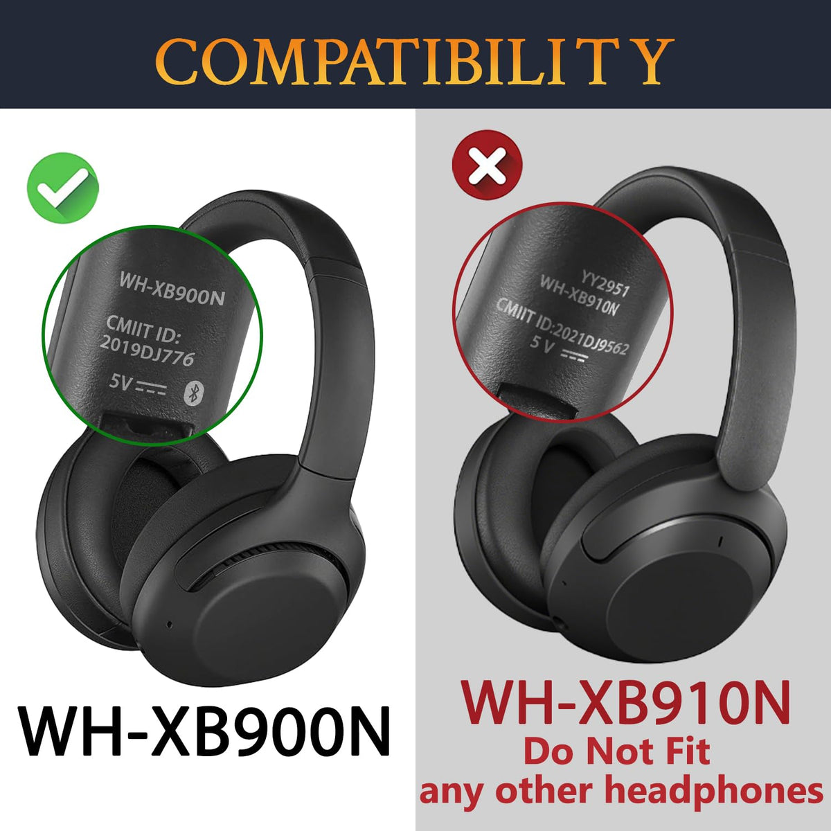 SOULWIT earpads for Sony WH-CH720N with enhanced isolation and fit