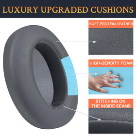 Installation guide for SOULWIT ear pads on Sony WH-XB910N headphones.