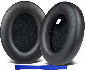 SOULWIT ear pads for Sony WH-1000XM4 closeup of cushioned comfort and stitching