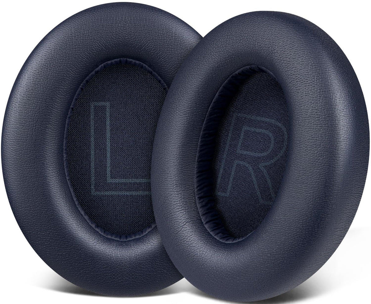 SOULWIT front view navy ear pad showing shape and fit benefit
