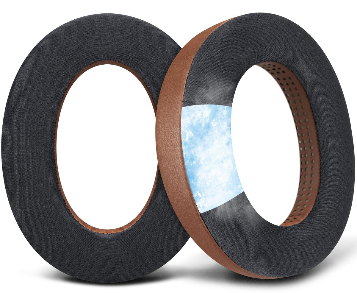 SOULWIT front view of coffee ear pads showing new look and fit benefit
