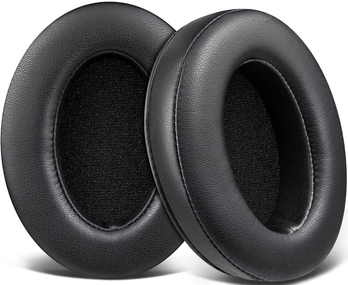 SOULWIT front view of black replacement earpads showing new look and comfort