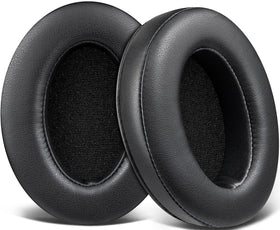 SOULWIT front view of black replacement earpads showing new look and comfort