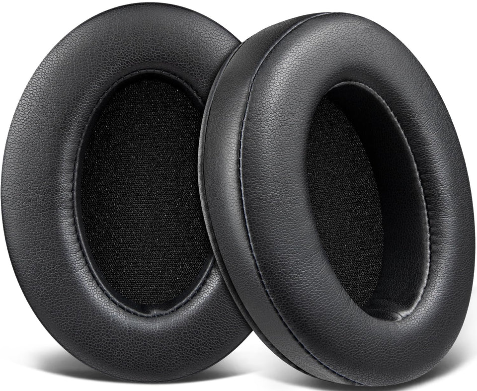 SOULWIT front view of black replacement earpads showing new look and comfort
