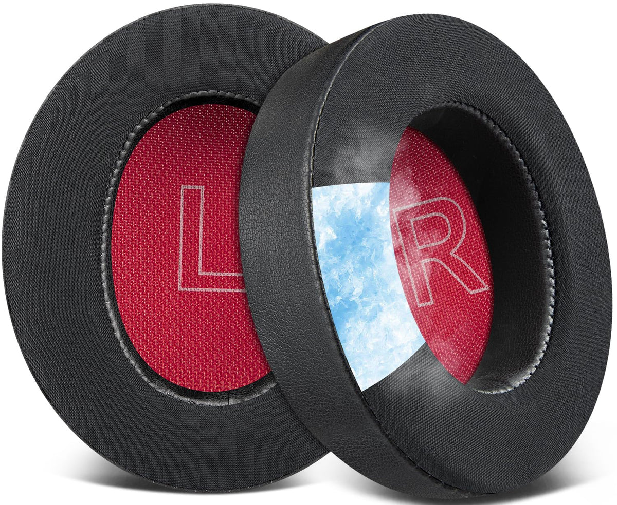 SOULWIT front view of black replacement earpads showing fit and finish