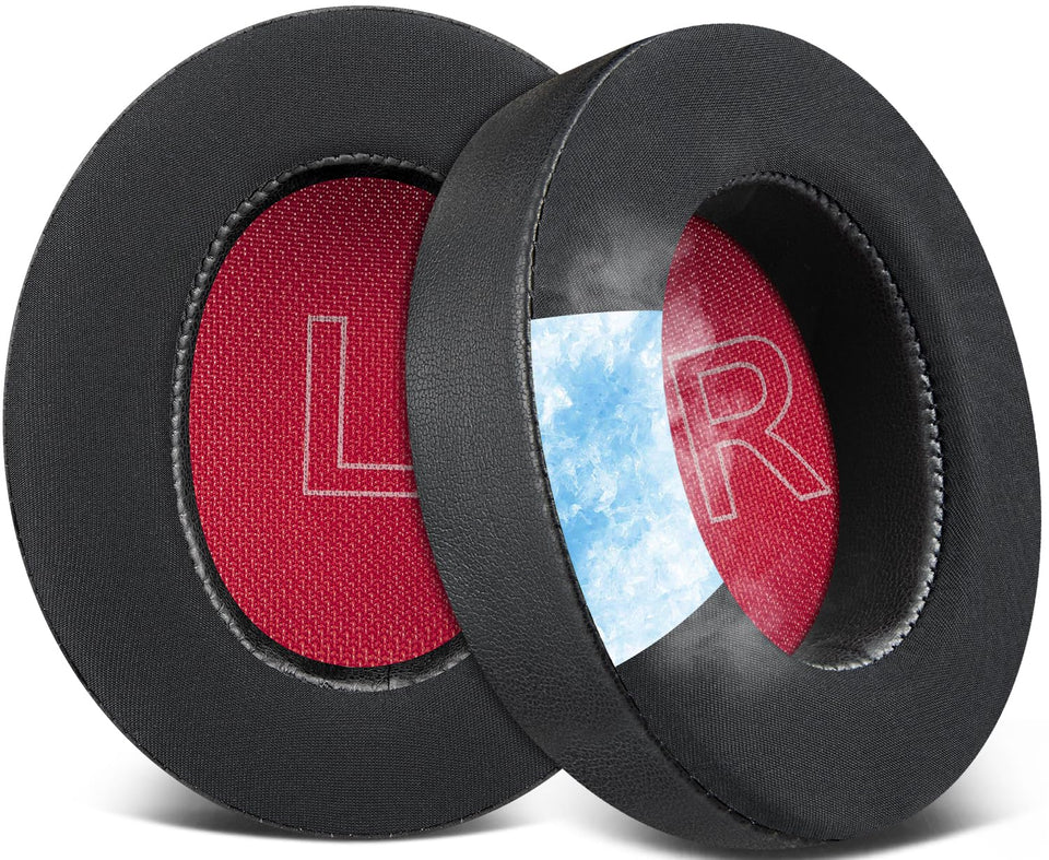 SOULWIT front view of black replacement earpads showing fit and finish