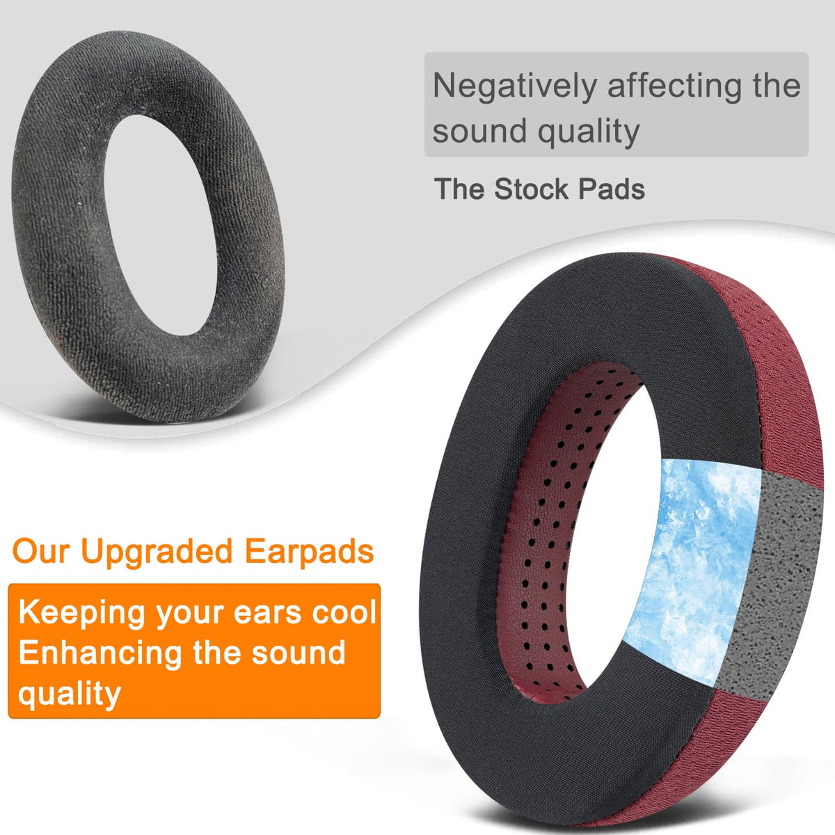 SOULWIT HD565/HD545 earpads with durable seams for everyday use.
