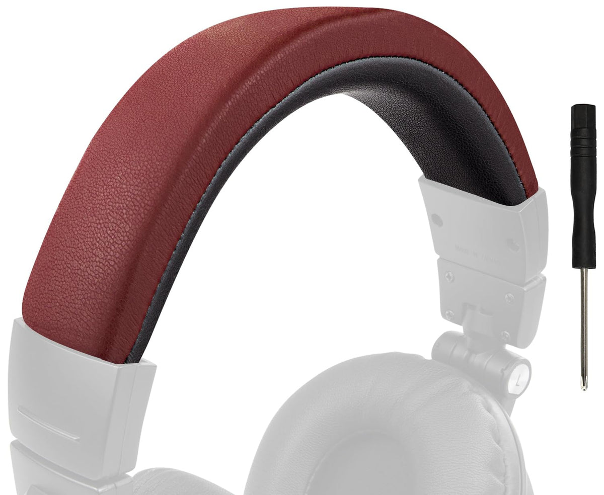 SOULWIT headband for Audio-Technica M50 series, burgundy padding enhances comfort