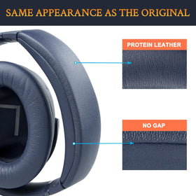 SOULWIT blue headband detail shows stitching and leather texture