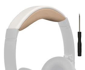 SOULWIT headband cover for Bose QC25 in white-beige premium leather for durable comfort.