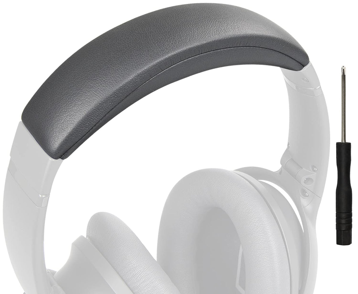 SOULWIT headband cover for Bose QC45 in eclipse grey, premium protein leather for comfort.