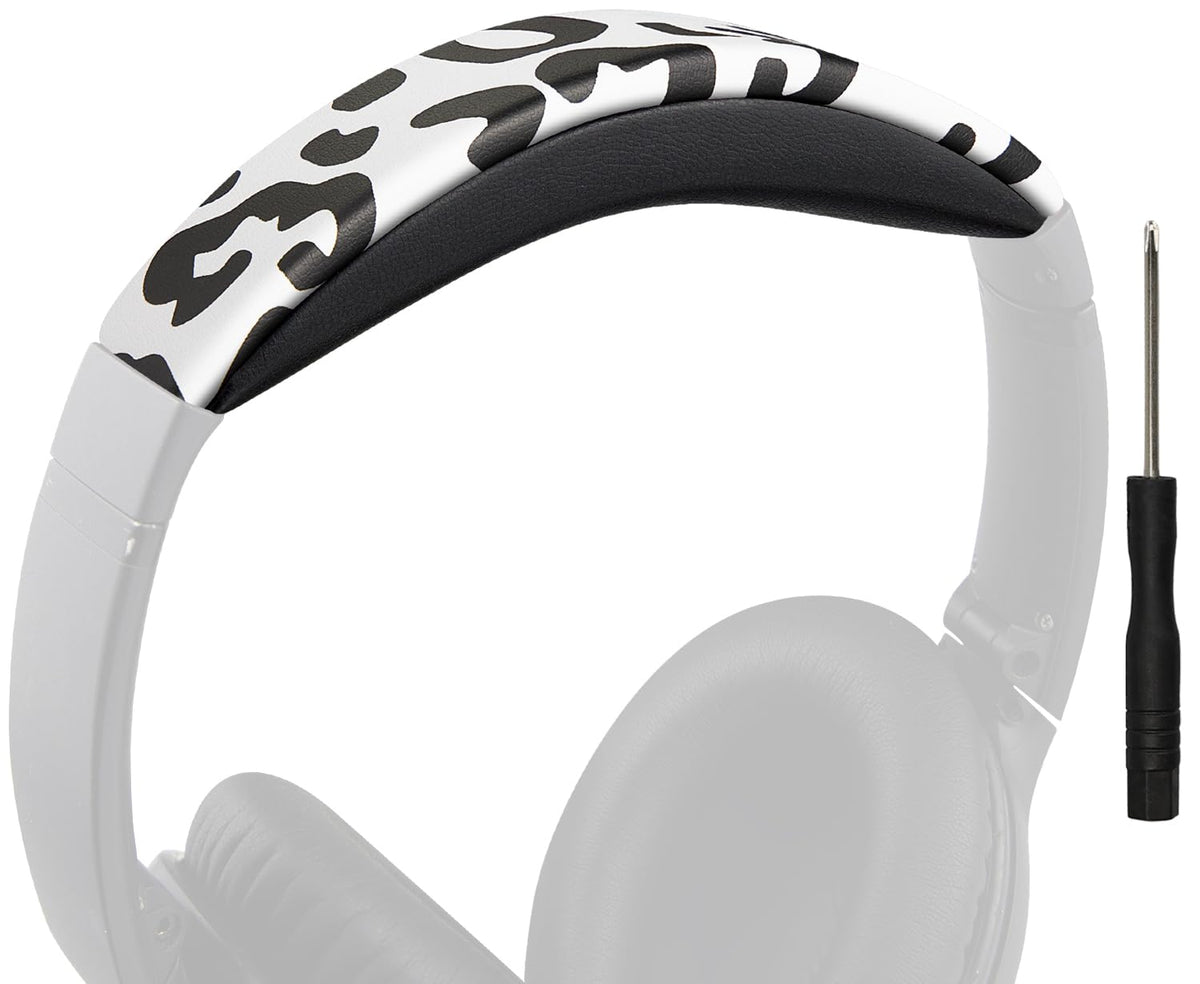SOULWIT headband cover for Bose QC45 snow leopard pattern adds style and comfort.