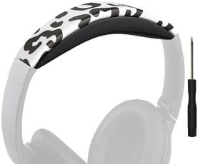 SOULWIT headband cover for Bose QC45 snow leopard pattern adds style and comfort.