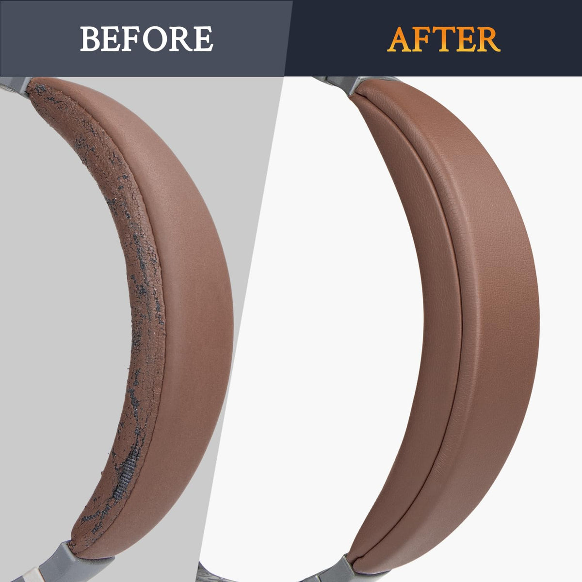 SOULWIT coffee-colored headband cover adds premium style.