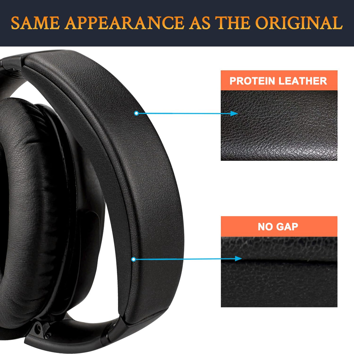 SOULWIT headstrap pad replacement uses premium protein leather for lasting softness
