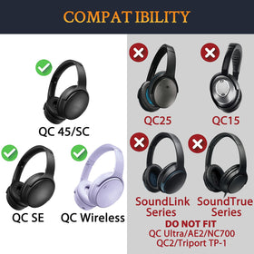 SOULWIT headband cover for QC45 rear view improves grip and durability.