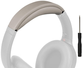 SOULWIT headband cover for WH-1000XM4 in silver close-up of premium protein leather for comfort.