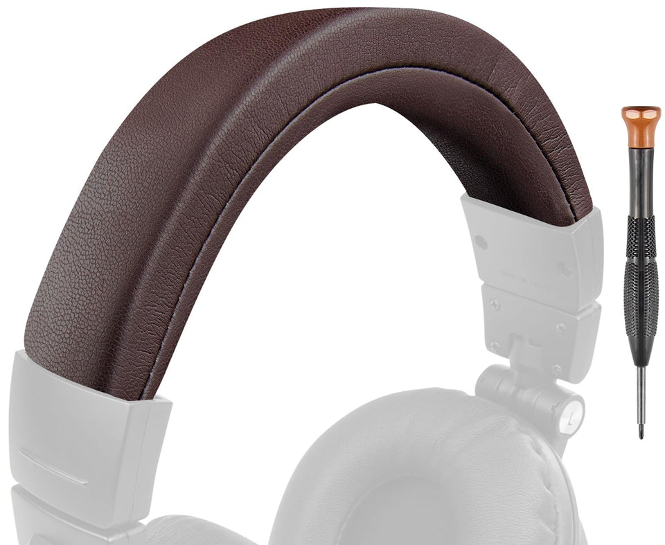 SOULWIT headband for M50 series close-up highlighting premium protein leather comfort.
