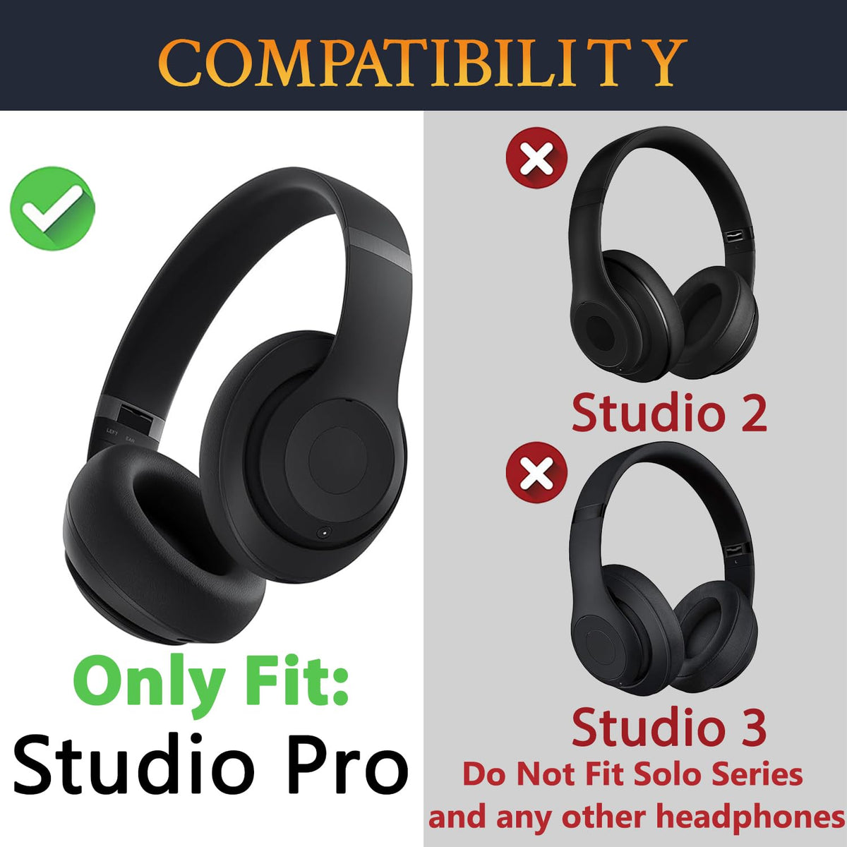 SOULWIT headband nylon upper section for Studio Pro headphones, lightweight feel and long-lasting wear.