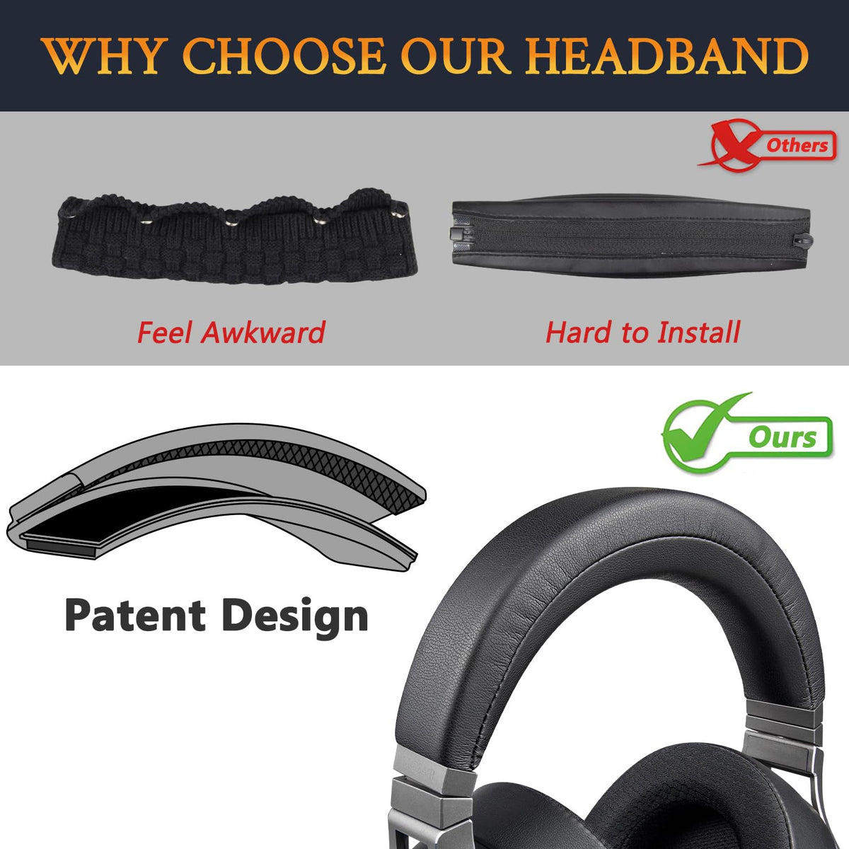 SOULWIT headband pad fitted on Virtuoso XT SE demonstrates secure, snug fit.
