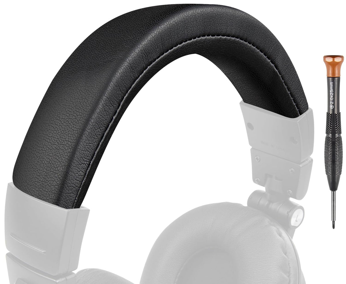 SOULWIT headband pad close-up shows premium protein leather for M50 series comfort