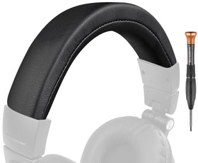 SOULWIT headband pad close-up shows premium protein leather for M50 series comfort