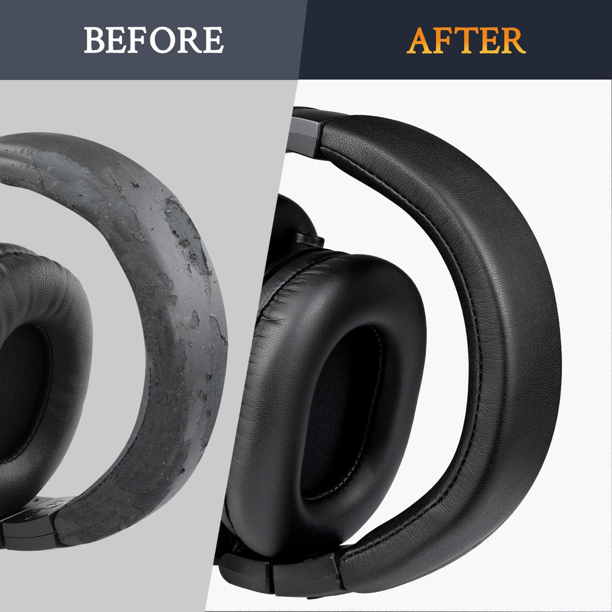 SOULWIT headband protein leather stitching detail adds durable premium feel