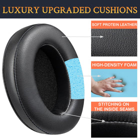 SOULWIT earpad being installed by hand showing quick easy replacement benefit