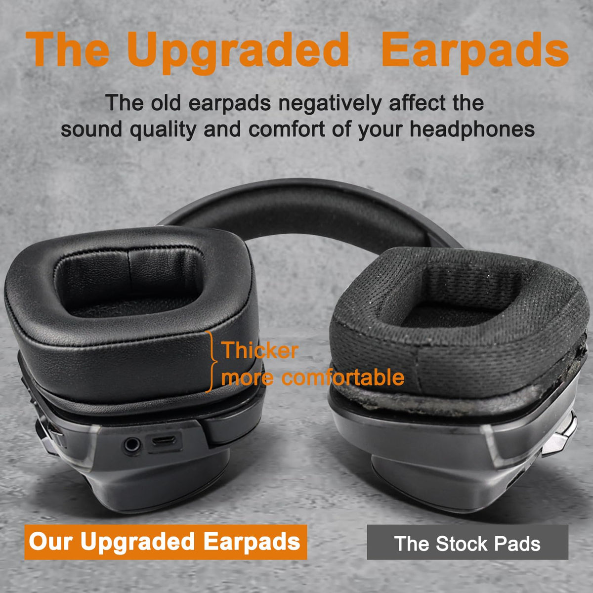 SOULWIT earpads installed on Logitech earcup demonstrating easy fit benefit