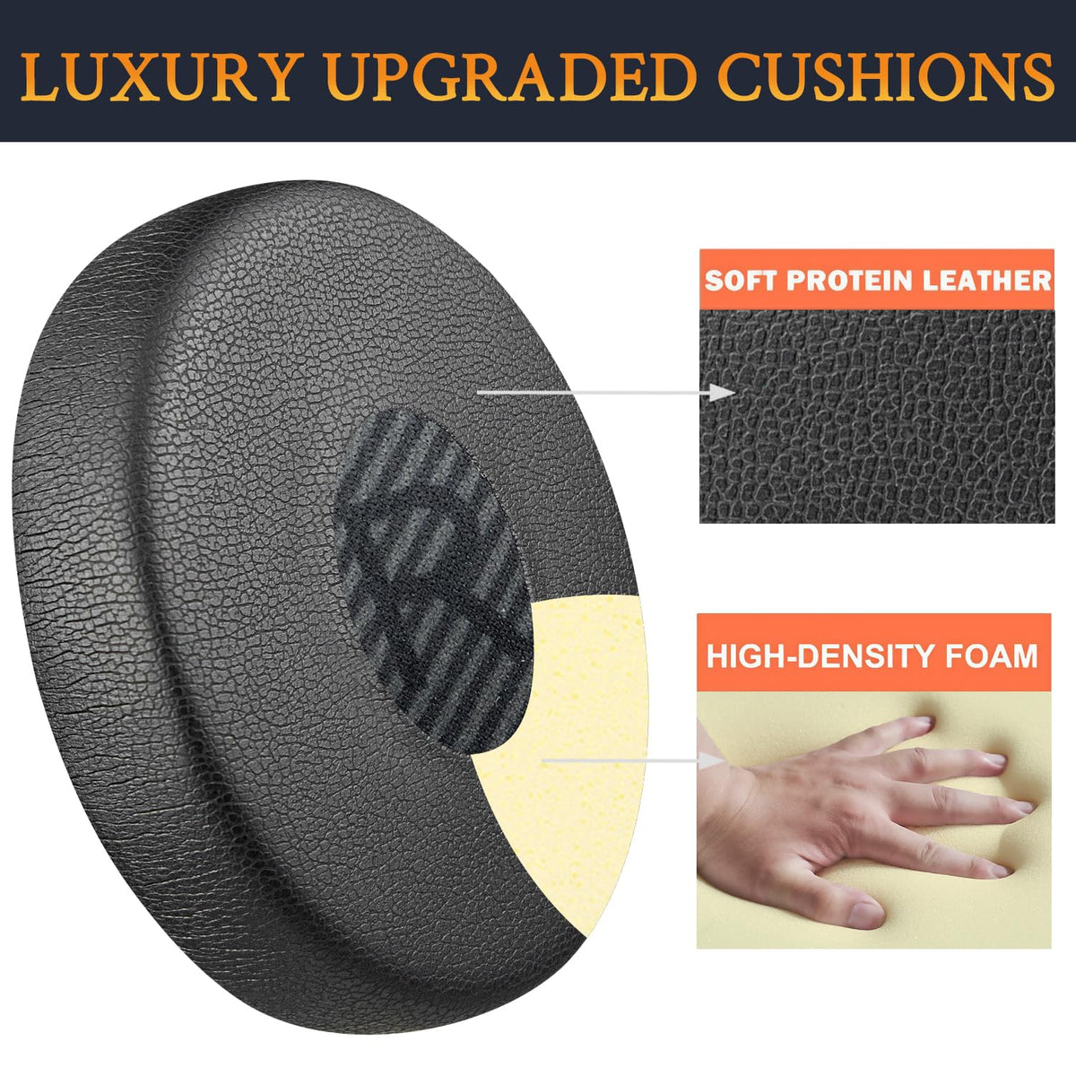 SOULWIT installation guide with earpads showing easy five-minute replacement