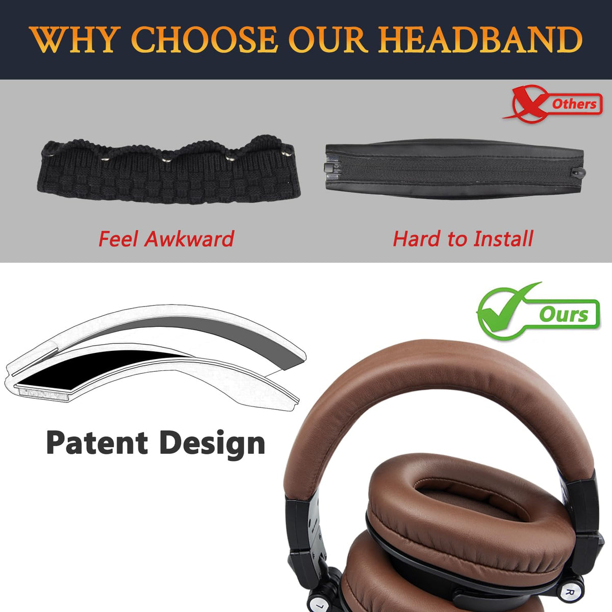 SOULWIT earpads installed on ATH M50 headphones restoring fit and sound isolation