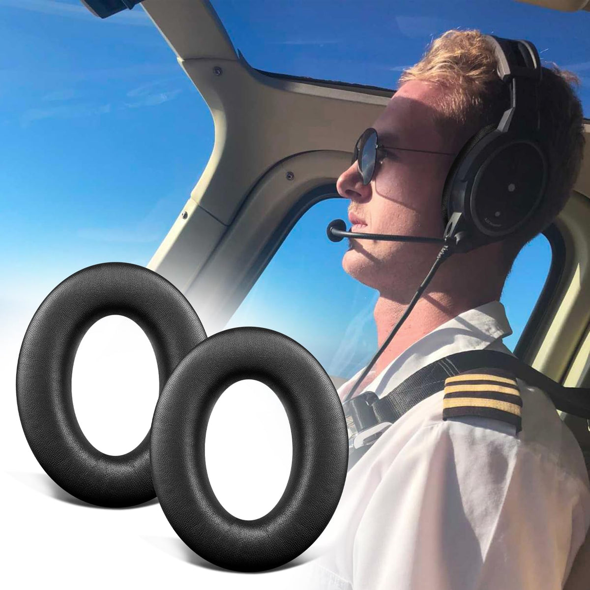 SOULWIT installed on Bose A20 headset showing secure fit and enhanced seal benefit