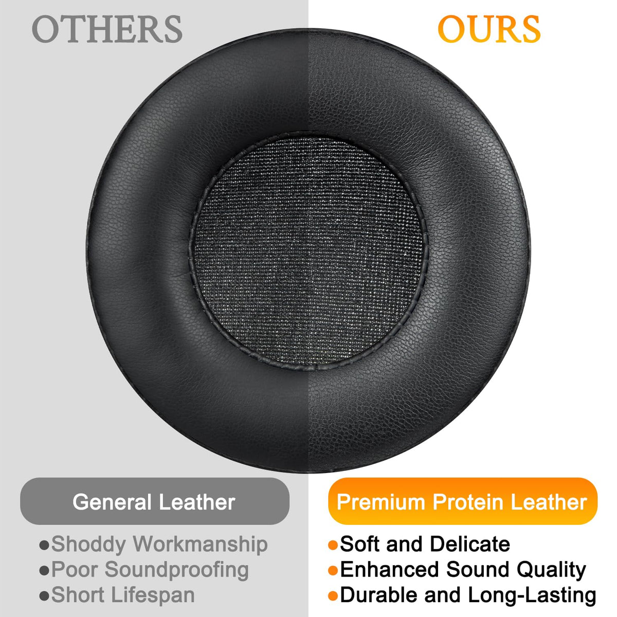 SOULWIT installed on Skullcandy Hesh demonstrating improved seal and fit