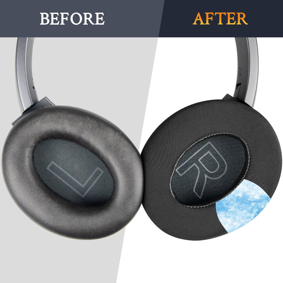 SOULWIT installed on Soundcore Q20 headphones restoring seal and sound clarity